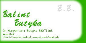 balint butyka business card